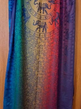 Poshmina Multicolor Elephant Print Boho Shawl